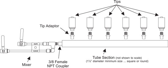 Tube Tip Burner Adapter-344
